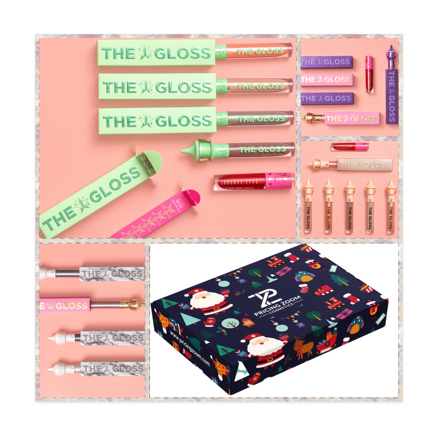 Jeffree Star Cosmetics The Gloss Lip Gloss Collection Glitter Fantasy and Extreme Shine Birthday Holiday Christmas Gift Box